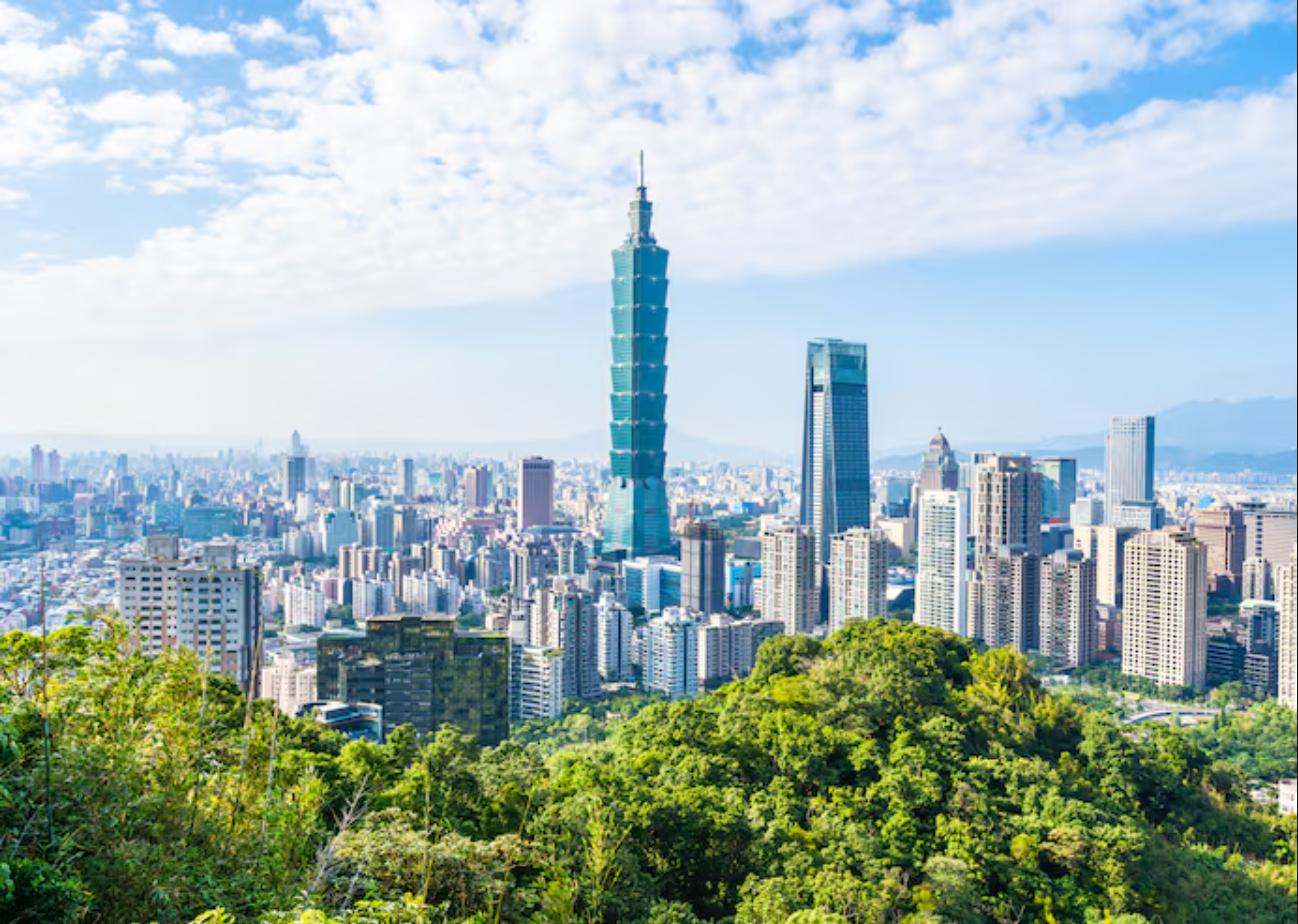 ตะวกสกายเมืองไทเปจากตะก Taipei 101