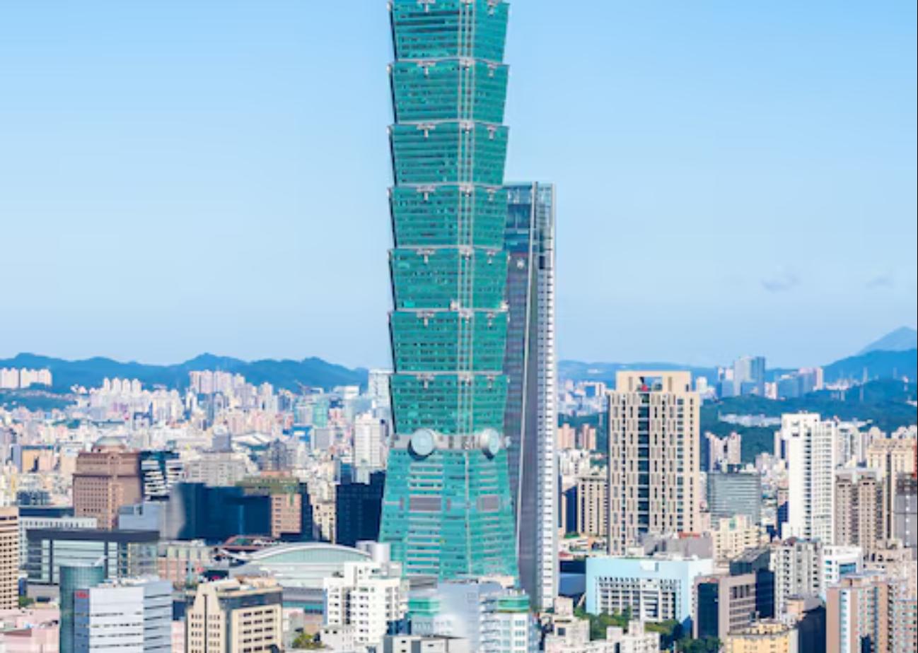 ตะวกสกาย Taipei 101 ในเวลากลางวัน