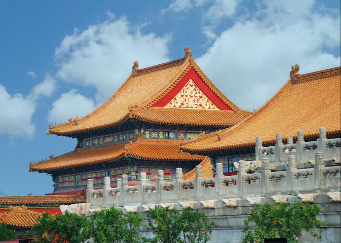 หลังคาสีสน พระราชวังต้องห้าม ปักกี่ง